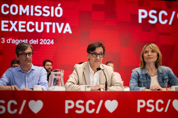 Illa, durante la reunión extraordinaria de la Comisión Ejecutiva del PSC.