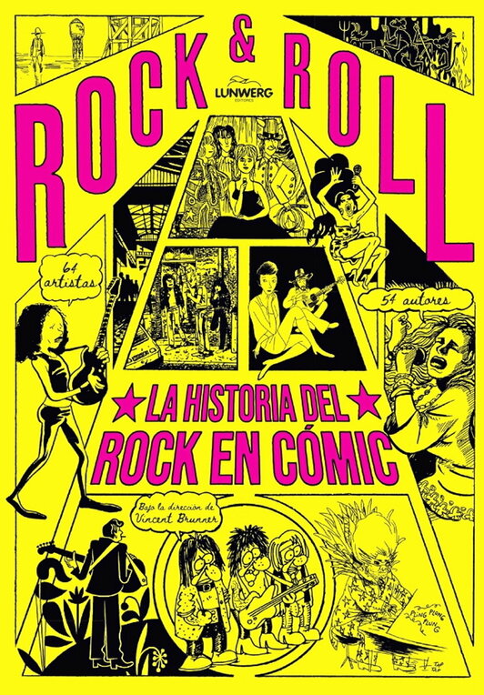 «La historia del rock en cómic» recorre la historia del pop-rock internacional, con un relato y un retrato o historieta de cada cantante solista o grupo seleccionados. Bajo estas líneas, The Kinks.