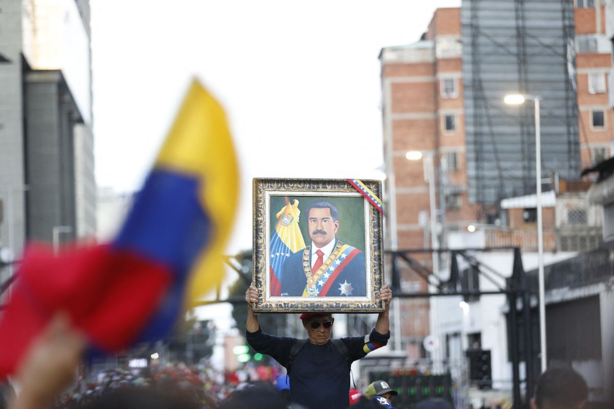 Marcha chavista celebrada este sábado en Caracas. (Pedro RANCES MATTEY | AFP)