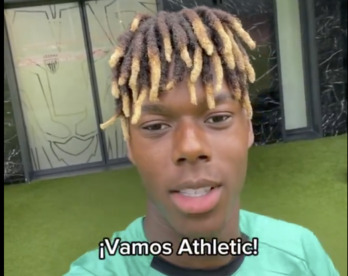 Nico Williams, en una imagen del vídeo difundido por el club.