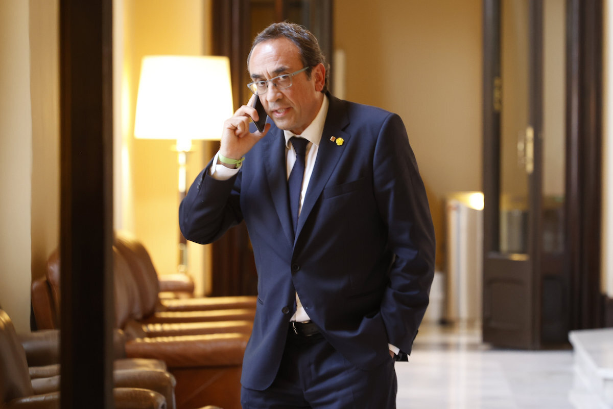 El president del Parlament, Josep Rull, se ha reunido con la Junta de portavoces.