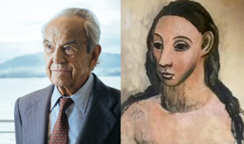 El banquero Jaime Botín, junto al cuadro de Picasso que se llevó de territorio estatal y le valió una condena.