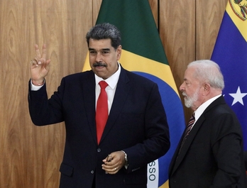 Nicolas Maduro eta Lula da Silva, artxiboko irudi batean. 