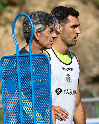 Mikel Merino continúa entrenándose en Zubieta a la espera de cerrar su traspaso al Arsenal.