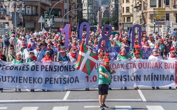 Manifestación de los pensionistas durante la Aste nagusia de 2023