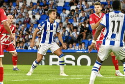 Martin Zubimendi, que saltó al verde de Anoeta tras el descanso, marcó el 1-2.