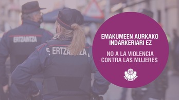 Cartel de la Ertzaintza contra la violencia machista.