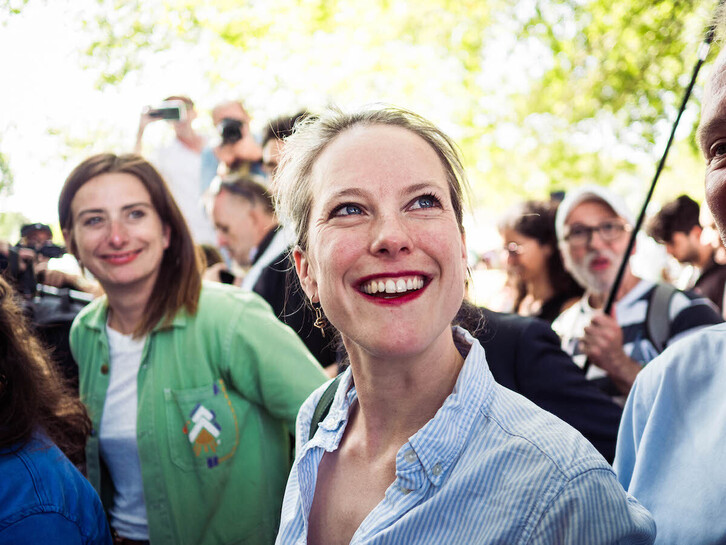 Lucie Castets, la postulada por NFP ante Macron para primera ministra.