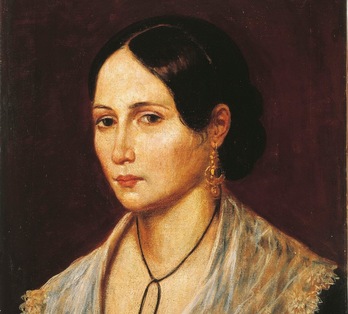 Anita Garibaldi, en un retrato de Gaetano Gallino en Montevideo en 1845.