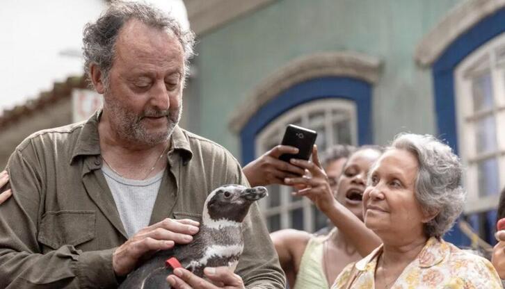 Jean Reno eta Dindim pingüinoa.