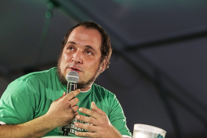 David Fernández, durante un acto en Bilbo.