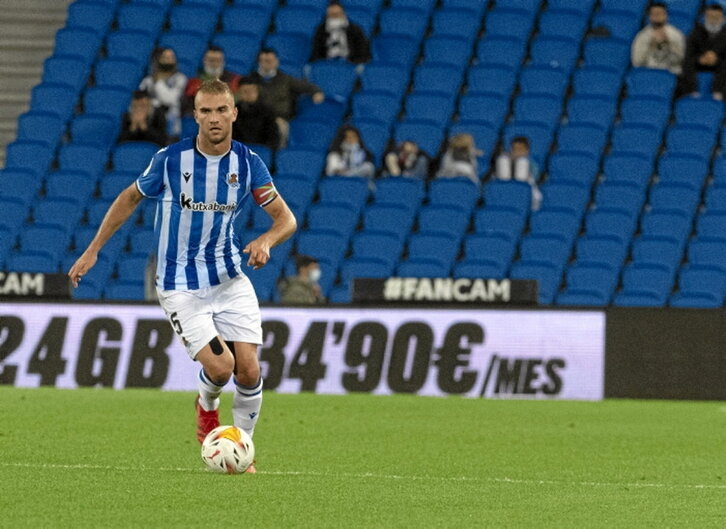 Arambarri, con el Sanse en el Reale Arena.