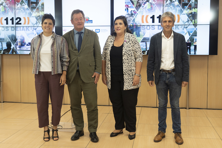 Representantes forales junto al consejero de Seguridad han presentado el convenio de financiación.