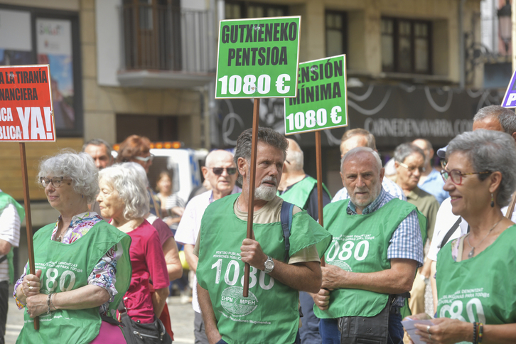 Pentsiodunen Mugimenduaren mobilizazioa, astelehen honetan, Iruñean.