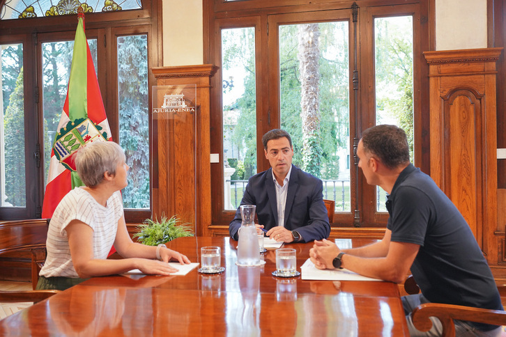 Los dirigentes de ELA Mitxel Lakuntza y Amaia Muñoa se reunieron con el lehendakari el pasado 19 de julio en Ajuria Enea.