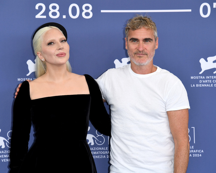 Lady Gaga y Joaquin Phoenix, en Venecia.