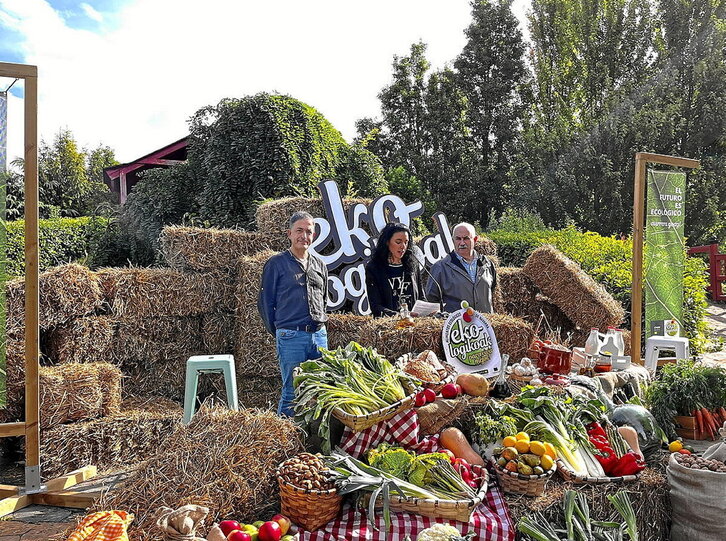 Presentación de la Feria Navarra Ecológica, ayer en Noain.