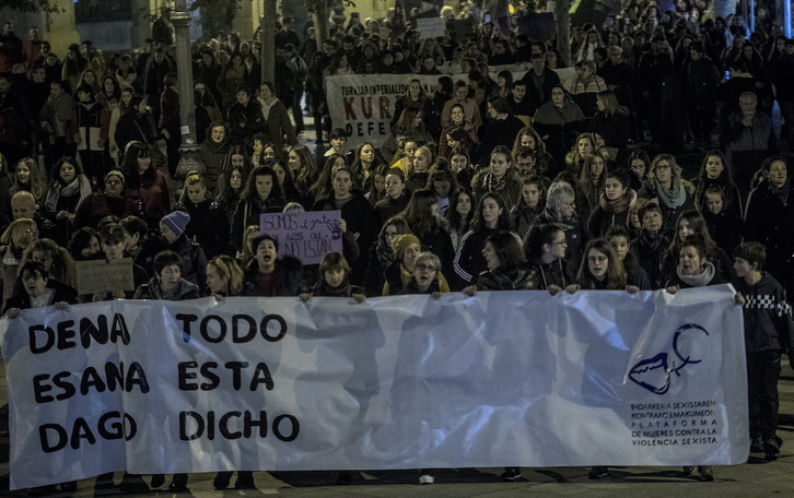 Movilización contra la violencia machista en Euskal Herria.