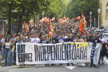 Ernai Donostian mobilizatu zen aurreko asteburuan.