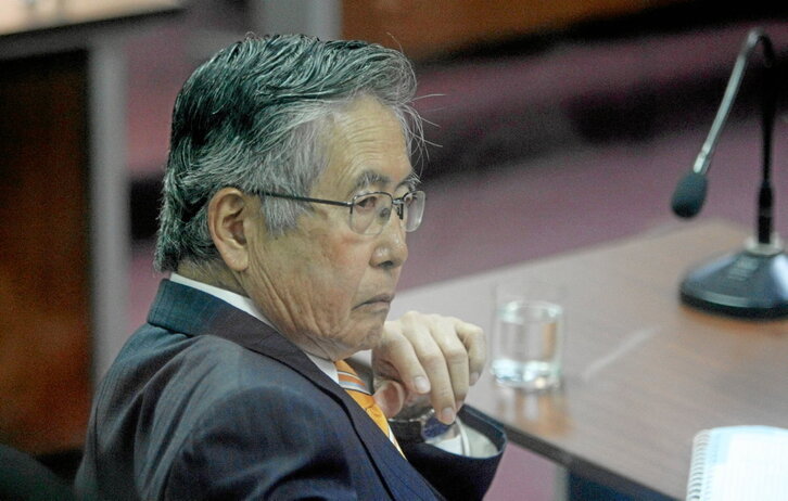 Alberto Fujimori, durante una sesión del juicio en su contra, el 25 de octubre de 2013.