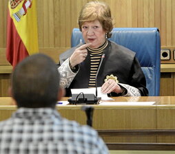 Angela Murillo, durante un juicio en la Audiencia Nacional española.