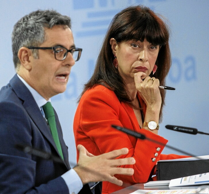 Los ministros Félix Bolaños y Ana Redondo.