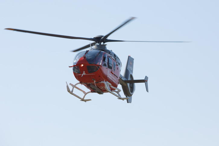 Helicóptero de Emergencias de Nafarroa, empleado durante el traslado al hospital