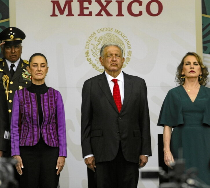 La presidenta electa y el presidente López Obrador.