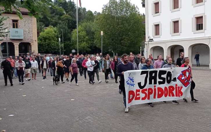 Manifestación convocada por trabajadores de Jaso en huelga. 