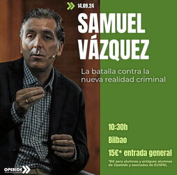 Anuncio de la conferencia del policía ultraderechista Samuel Vázquez en Bilbo el pasado 14 de septiembre.