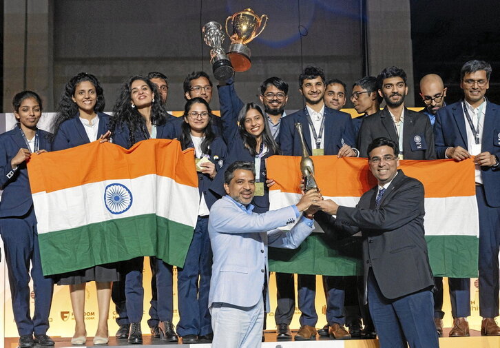 La selección absoluta y la femenina de la India han dominado las Olimpiadas de Ajedrez de Budapest,conquistando el oro en las dos categorías. Maria EMELIANOVA | @FIDE