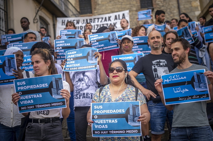 Movilización en Gasteiz por el derecho a la vivienda.