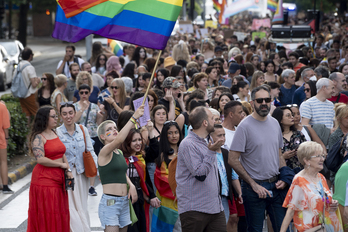 LGTBI Harrotasun Eguneko manifestazio bat, Iruñean.