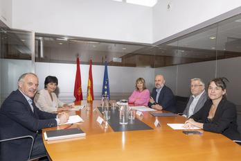 Reunión entre el Gobierno de Nafarroa y EH Bildu para negociar los presupuestos.