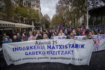 Movilización contra la violencia machista el 25 de noviembre en Donostia.