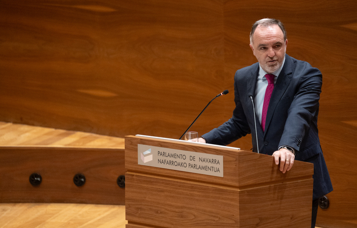 Javier Esparza (UPN), en el Parlamento navarro, en una imagen de archivo 