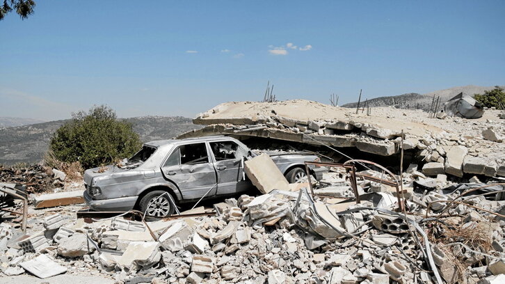 Una vivienda destruida en los bombardeos israelíes contra Líbano.