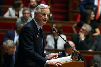 Michel Barnier, durante su intervención ante la Asamblea Nacional.