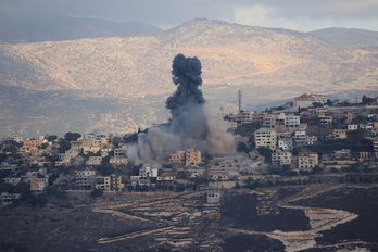 Bombardeo israelí en Jiyam, al sur de Líbano.