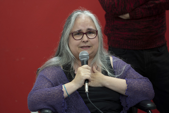 María Elena, la mujer en silla de ruedas a la que habían citado para incorporarse hoy a trabajar como limpiadora.