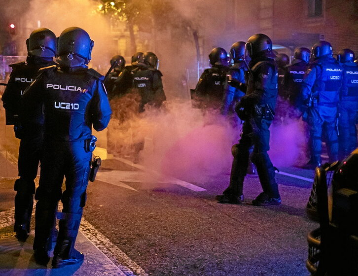 Policías antidisturbios, en una protesta en Madrid.