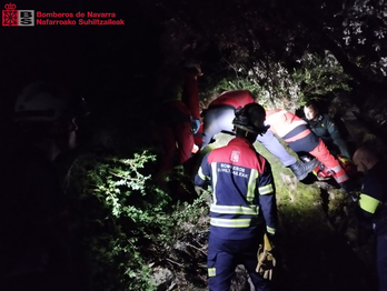 Imagen del rescate, de madrugada.