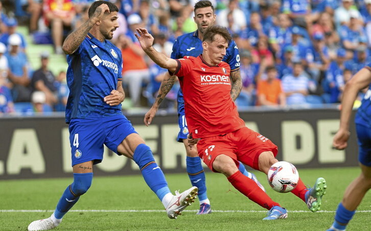 Con este disparo, Budimir logró el empate en Getafe, sumó su cuarta diana liguera y la número 47 en Primera con Osasuna.