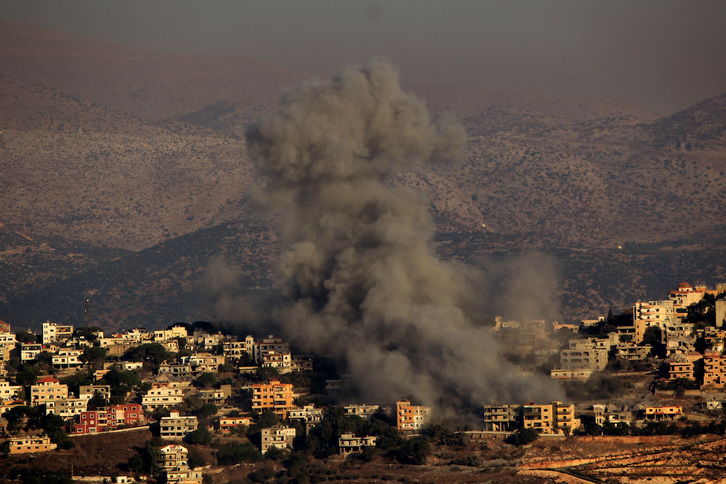 Bombardeos sobre localidades del sur de Líbano.