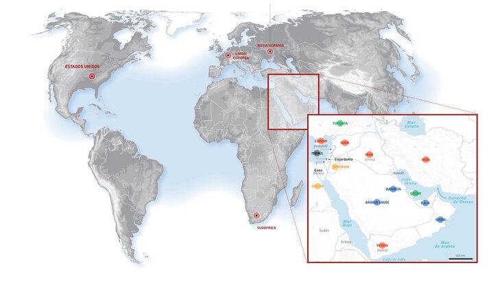 Implicaciones geopolíticas del 7-O en un mapamundi.