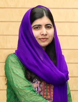 Malala Yousafzai ekintzaile pakistandarra.