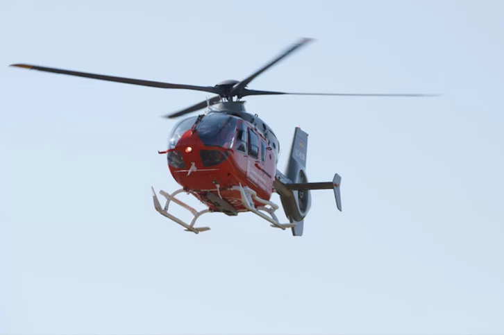 El trabajador accidentado en Funes fue trasladado en helicóptero al Hospital Universitario de Nafarroa.