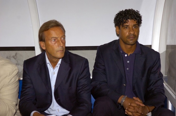 Johan Neeskens junto a Frank Rijkaard, en su etapa como entrenador ayudante en el Barça.