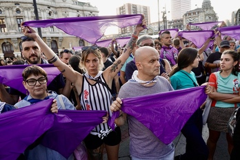 Movilización contra una agresión en Bilbo en Aste Nagusia.