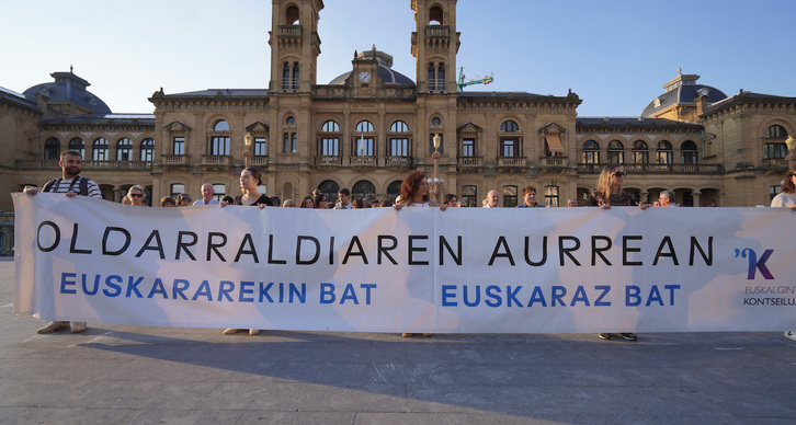 Manifestación de Kontseilua en septiembre para denunciar otra sentencia judicial contra el euskara.